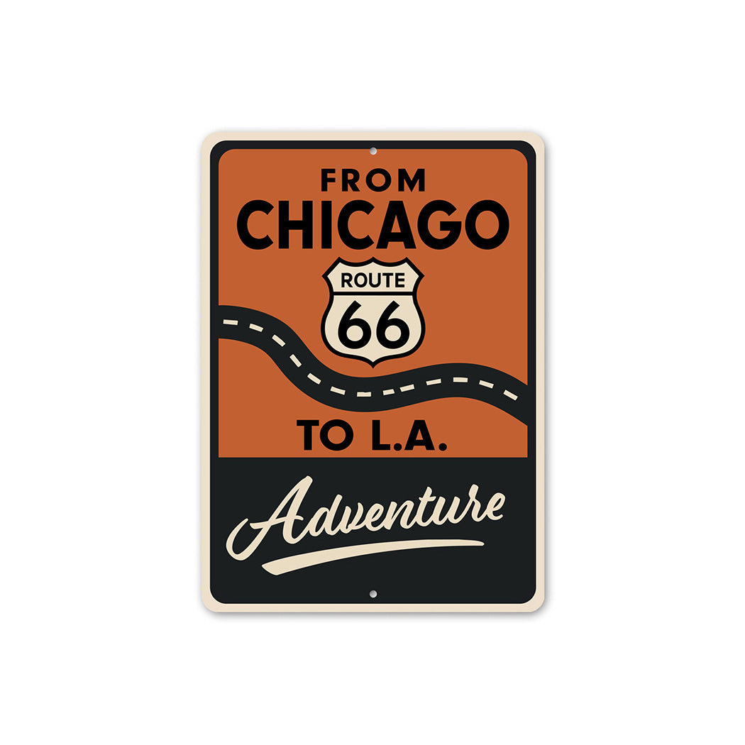 From Chicago To Los Angeles Adventure Route 66 Sign