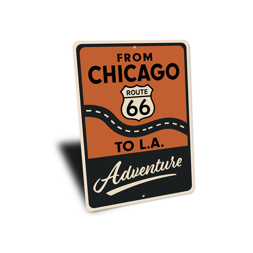 From Chicago To Los Angeles Adventure Route 66 Sign