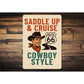 Saddle Up And Cruise Cowboy Style Route 66 Sign