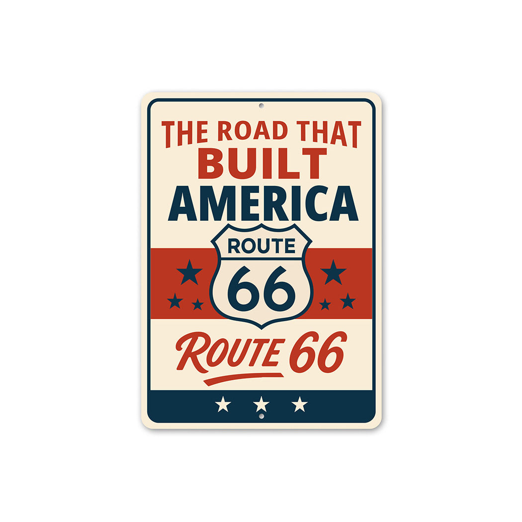 The Road that Built America Route 66 Sign