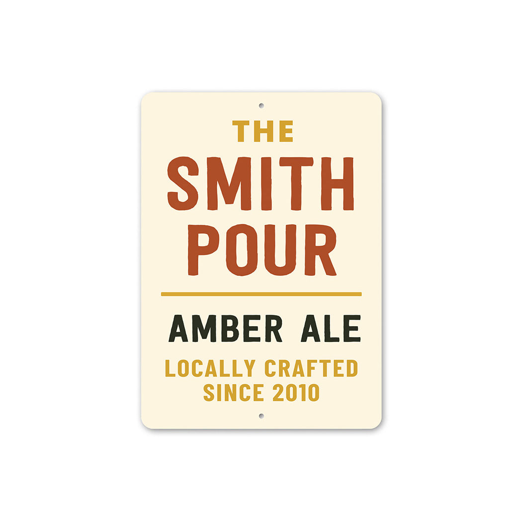 Personalized Amber Ale Locally Crafted Since Year Sign