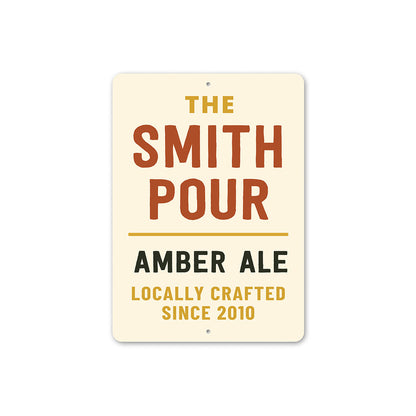 Personalized Amber Ale Locally Crafted Since Year Sign