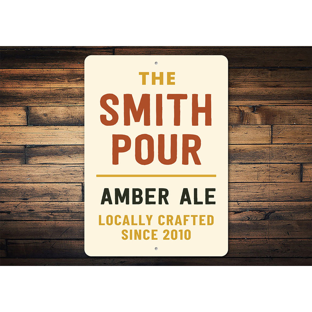 Personalized Amber Ale Locally Crafted Since Year Sign