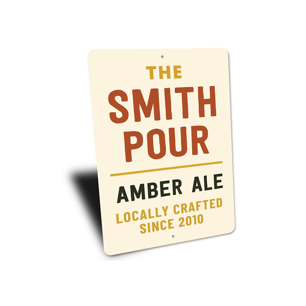 Personalized Amber Ale Locally Crafted Since Year Sign