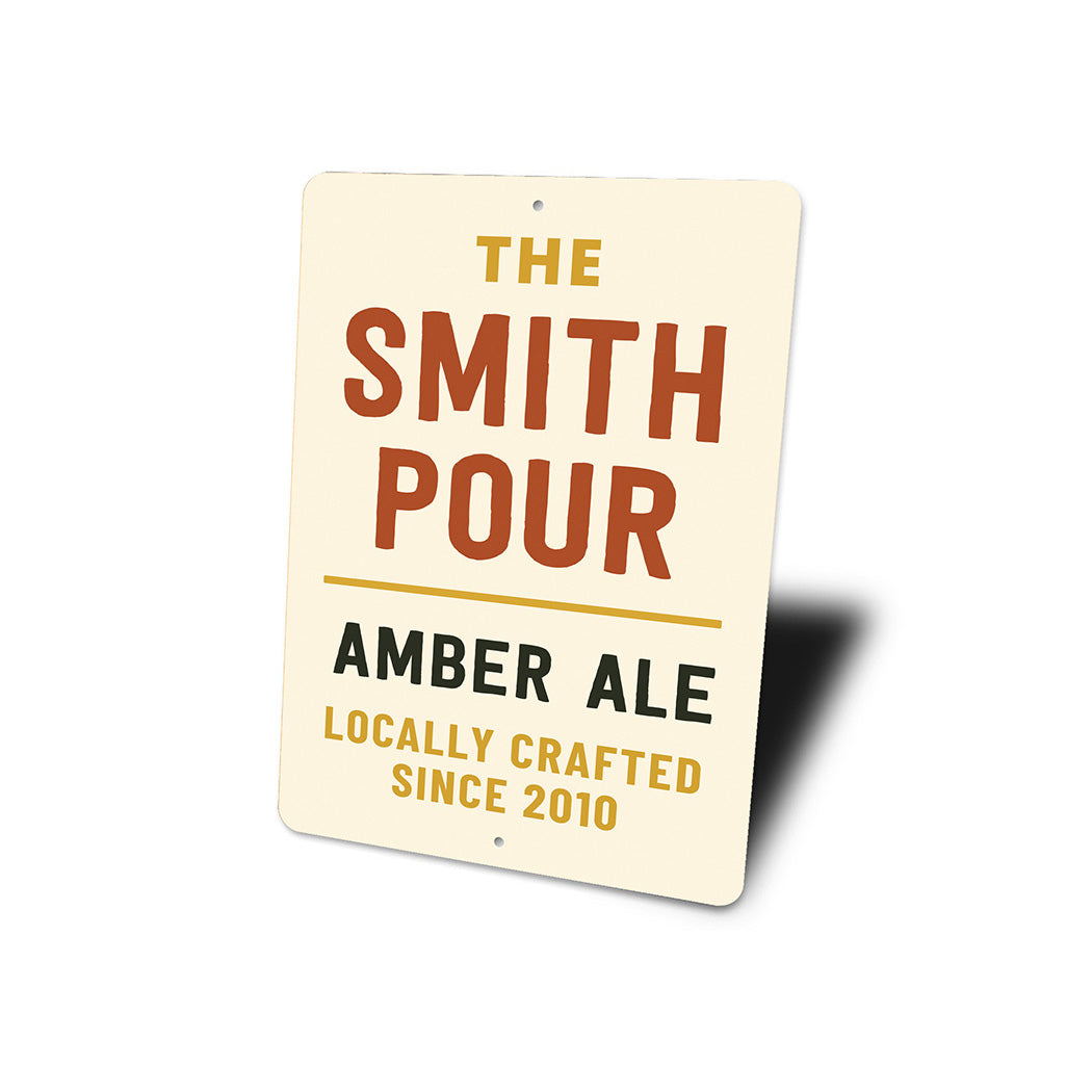 Personalized Amber Ale Locally Crafted Since Year Sign