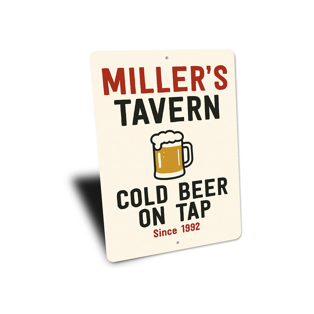 Personalized Tavern Cold Beer On Tap Since Year Sign
