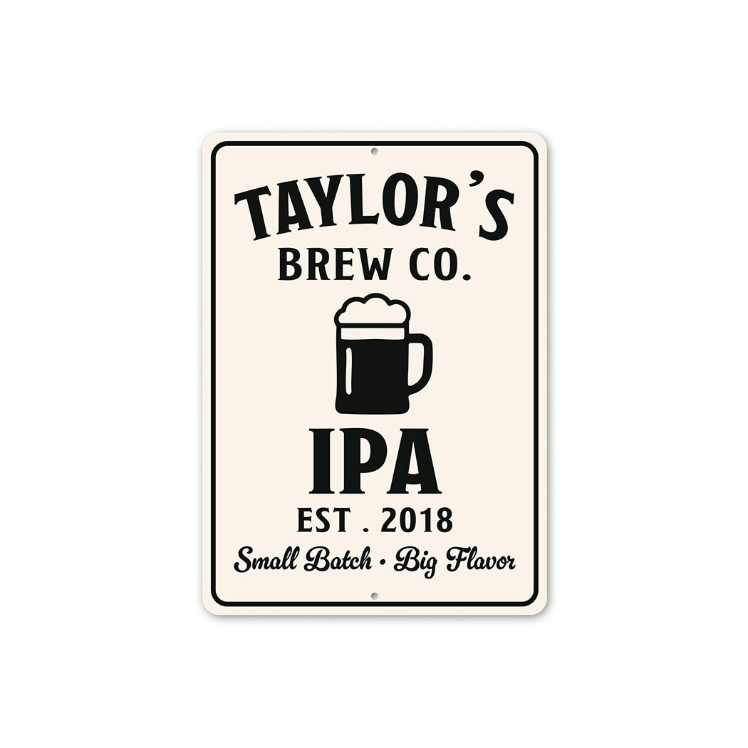 Personalized Brew Company Small Batch Big Flavor Sign