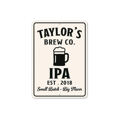 Personalized Brew Company Small Batch Big Flavor Sign