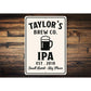 Personalized Brew Company Small Batch Big Flavor Sign