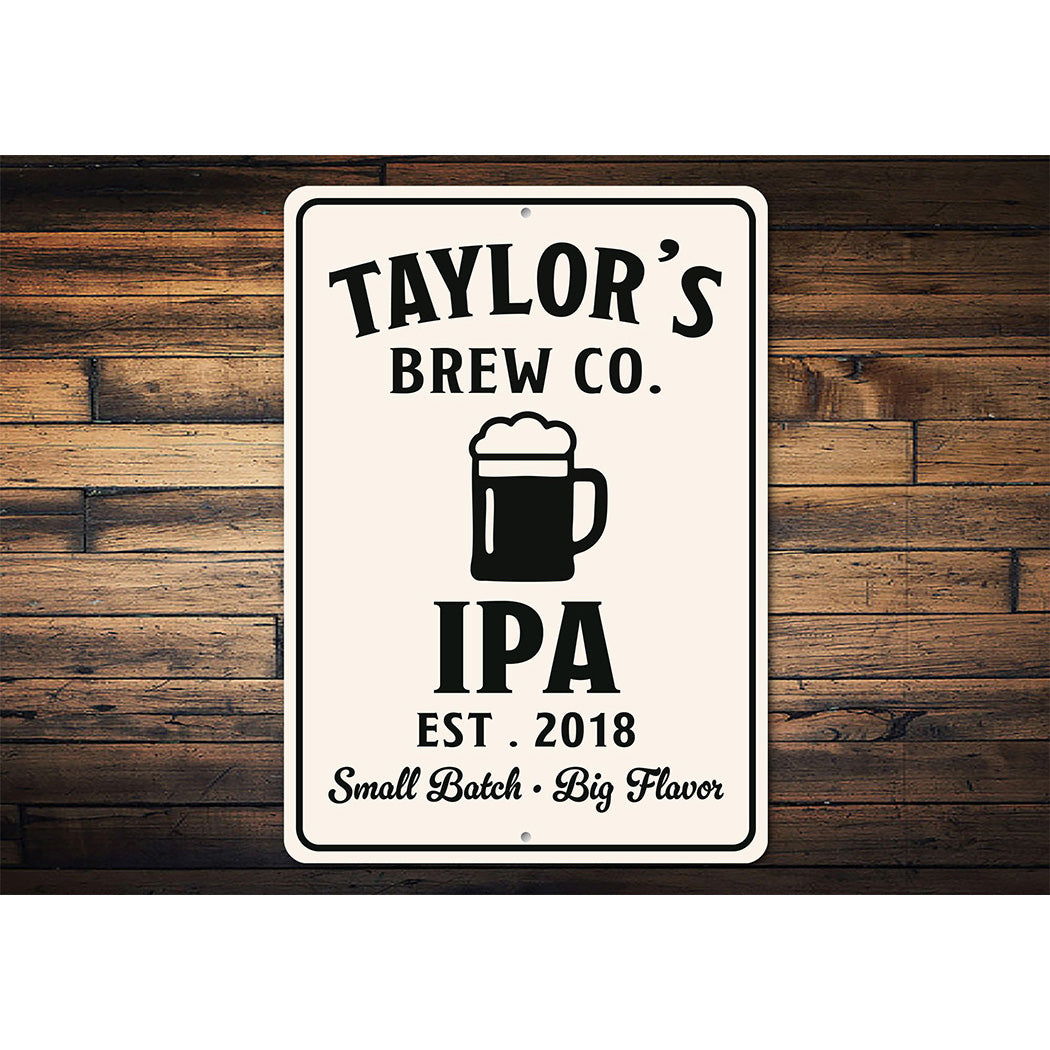Personalized Brew Company Small Batch Big Flavor Sign