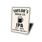 Personalized Brew Company Small Batch Big Flavor Sign