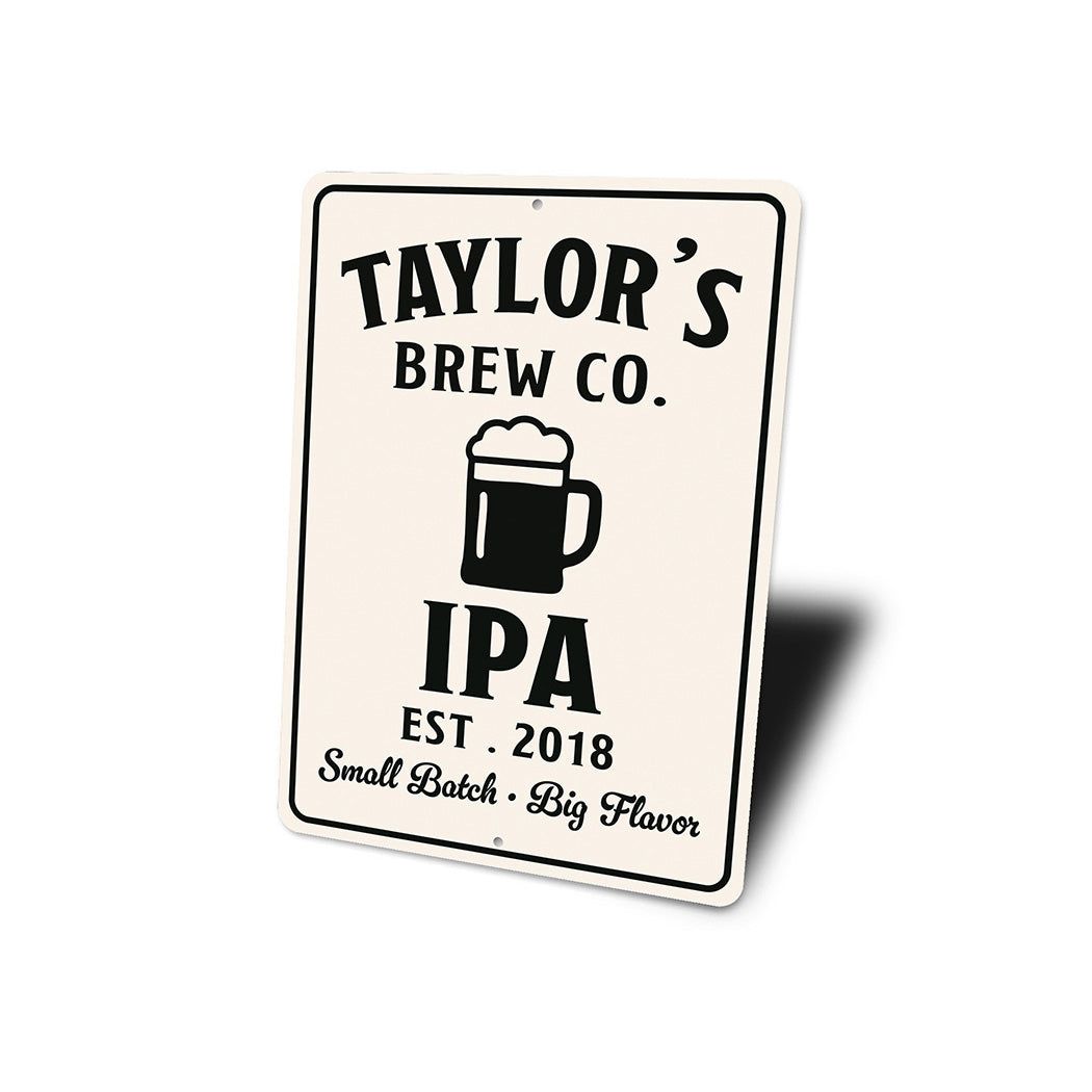 Personalized Brew Company Small Batch Big Flavor Sign