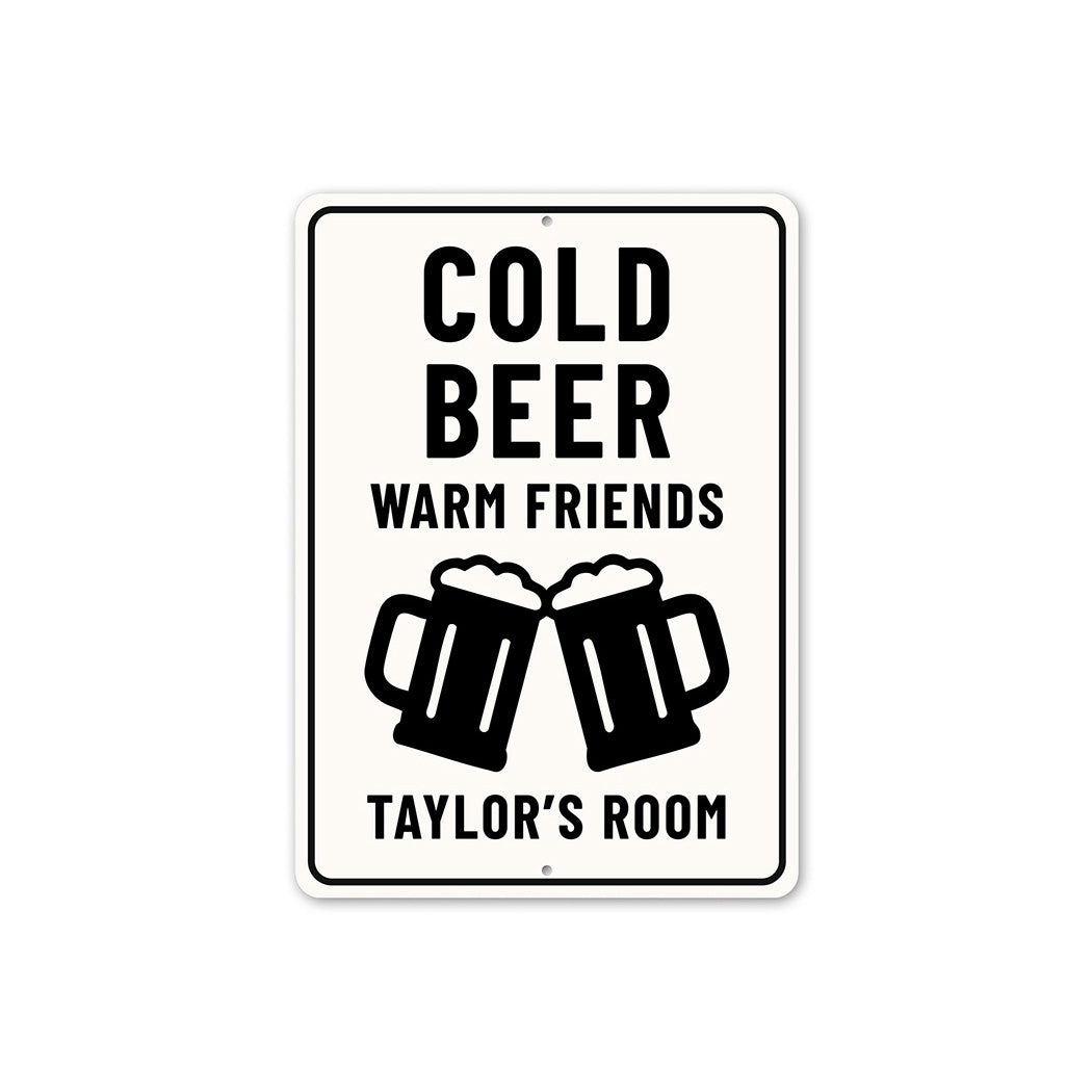 Cold Beer Warm Friends Custom Room Sign