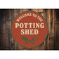 Welcome To The Potting Shed Round Sign