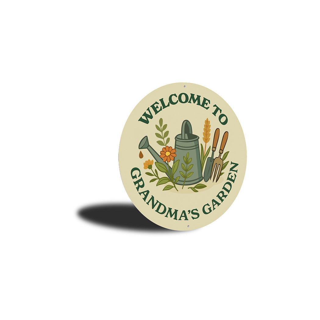 Welcome to Grandma's Garden Round Sign
