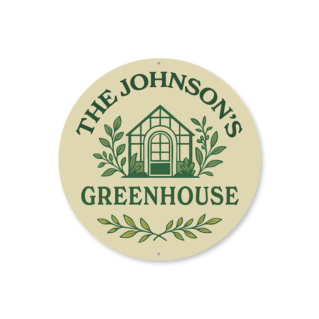Personalized Greenhouse Round Sign