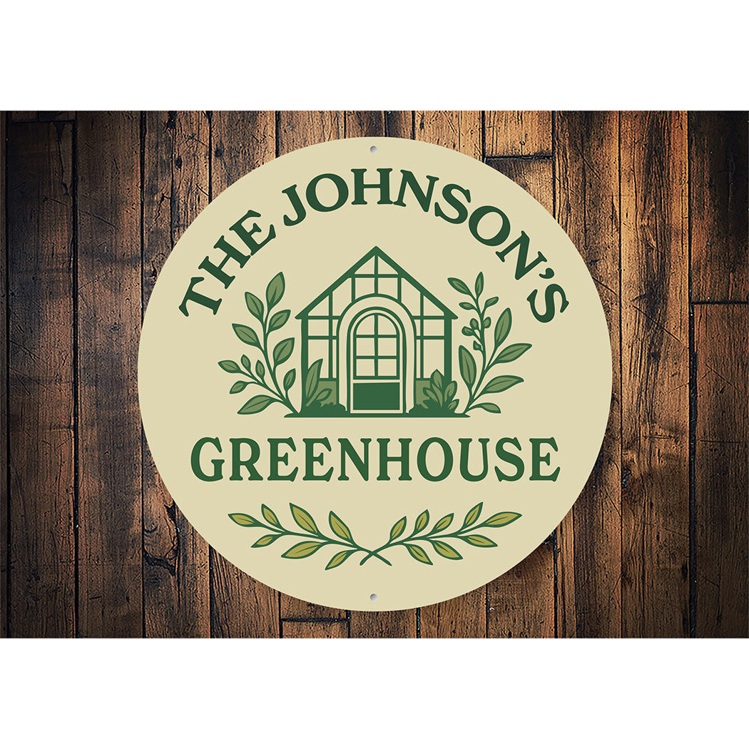 Personalized Greenhouse Round Sign
