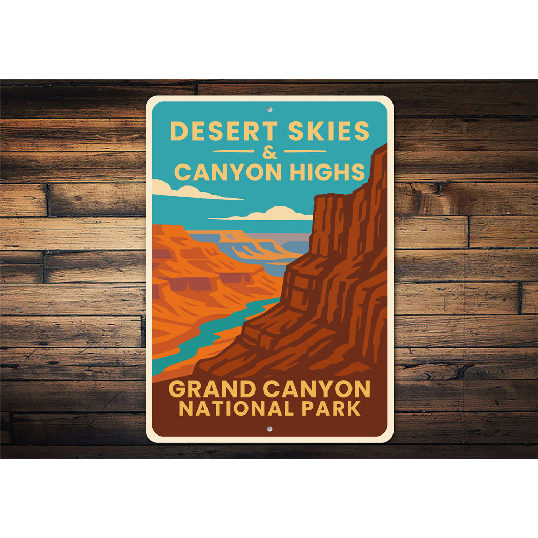 Desert Skies Canyon Highs Grand Canyon National Park Sign