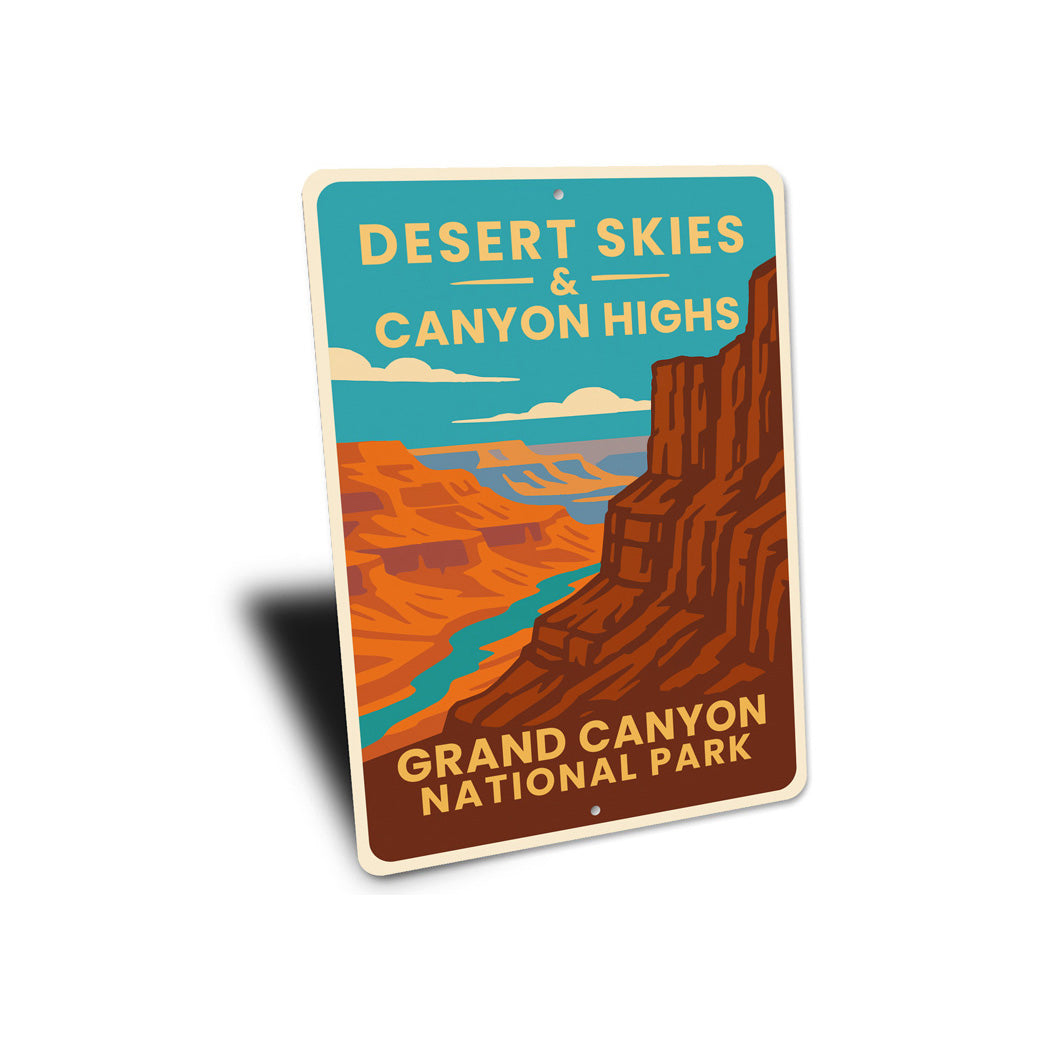 Desert Skies Canyon Highs Grand Canyon National Park Sign