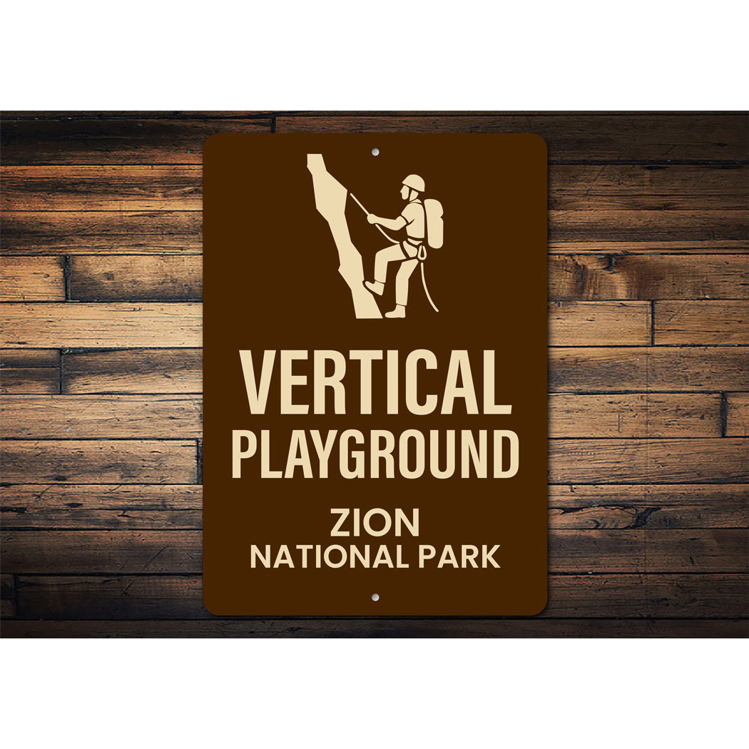 Vertical Playground Rappelling Sign