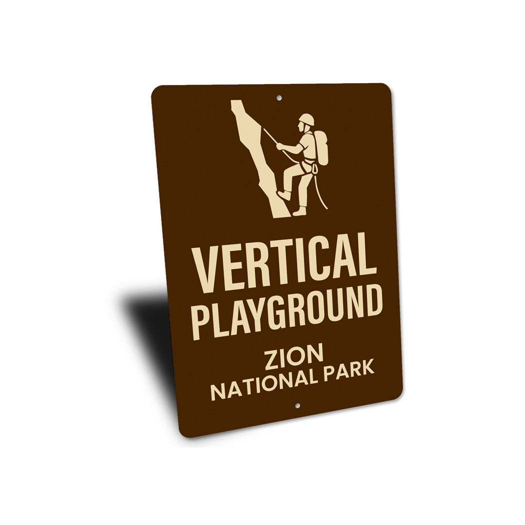 Vertical Playground Rappelling Sign