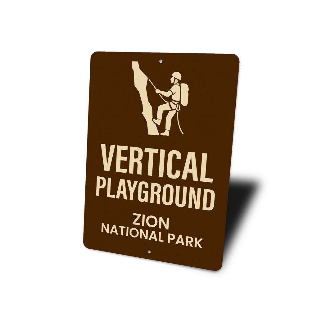 Vertical Playground Rappelling Sign