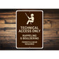 Technical Access Only Rappeling Bouldering Permit And Gear Required Sign