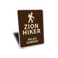 Zion Hiker Miles Earned Sign