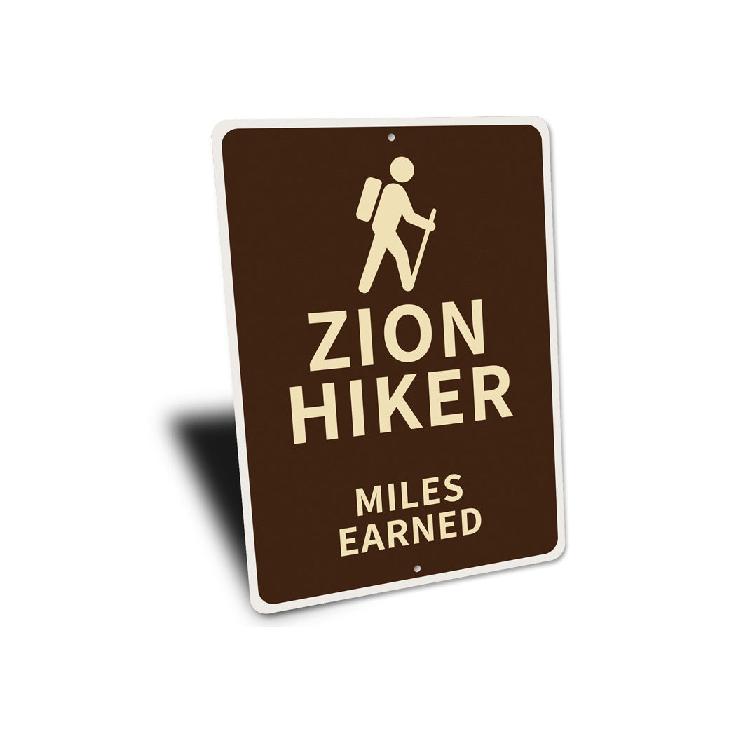 Zion Hiker Miles Earned Sign