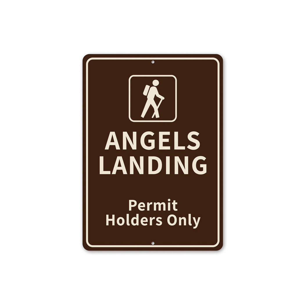 Angels Landing Zion Park Permit Holders Only Sign
