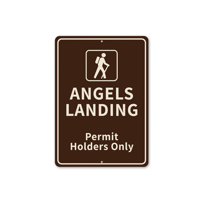 Angels Landing Zion Park Permit Holders Only Sign