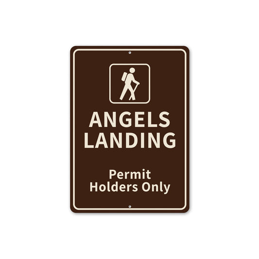 Angels Landing Zion Park Permit Holders Only Sign