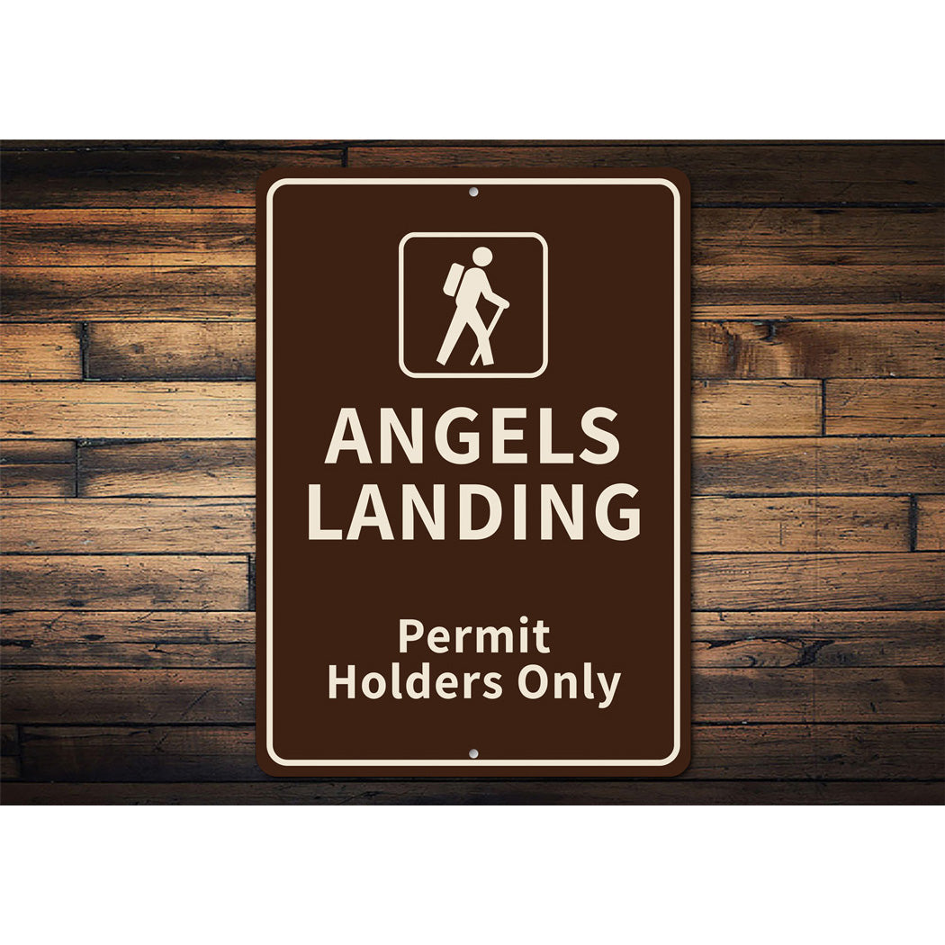 Angels Landing Zion Park Permit Holders Only Sign