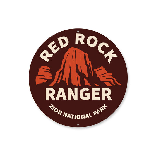 Zion National Park Red Rock Ranger Round Sign