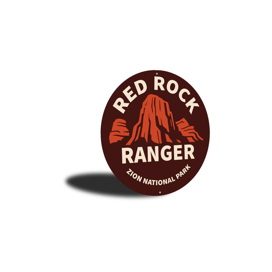 Zion National Park Red Rock Ranger Round Sign