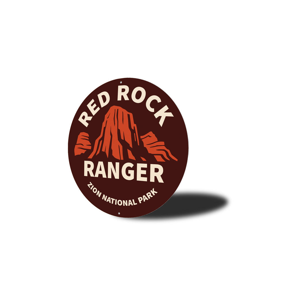 Zion National Park Red Rock Ranger Round Sign