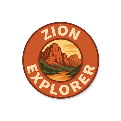 Zion Explorer Round Sign