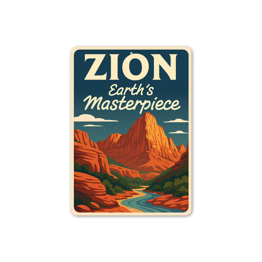 Earth's Red Hued Masterpiece Park Sign