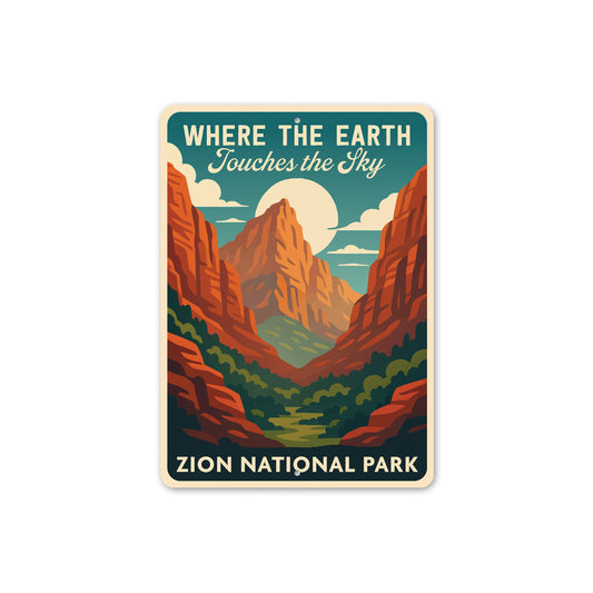 Where The Earth Touches The Sky Zion National Park Sign