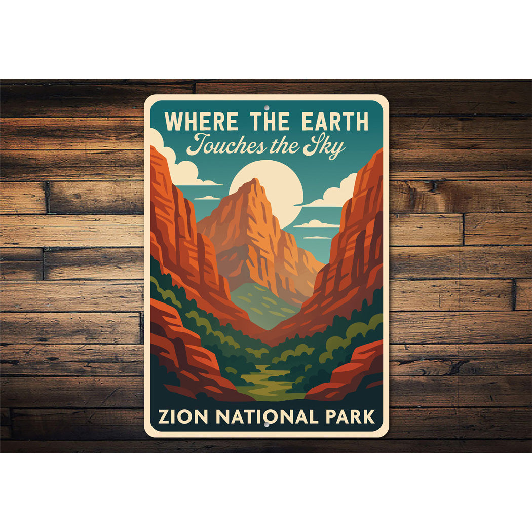 Where The Earth Touches The Sky Zion National Park Sign