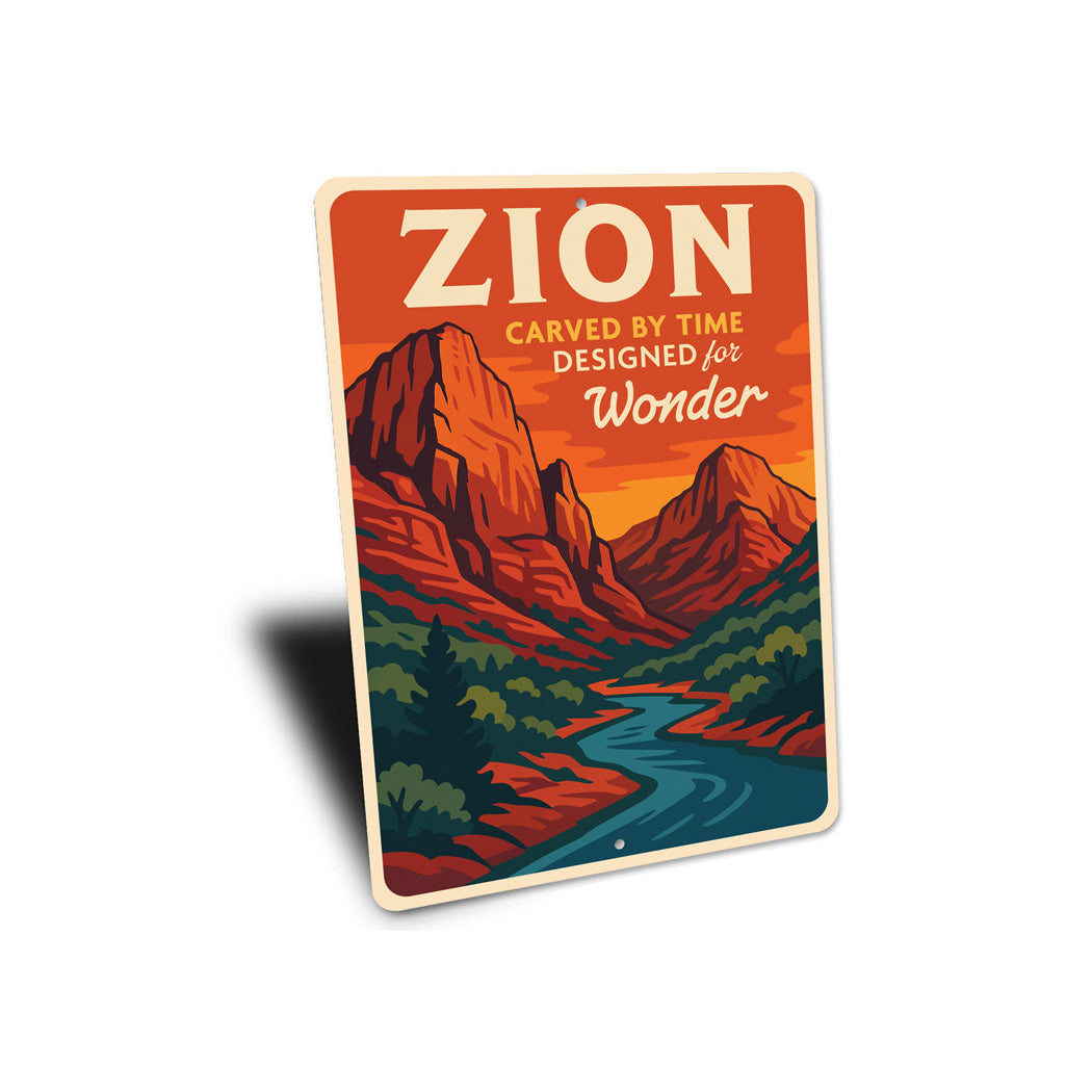 Zion Carved By Time Designed For Wonder Sign