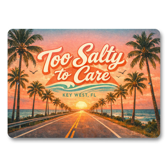 Too Salty to Care Key West Florida Road Sign