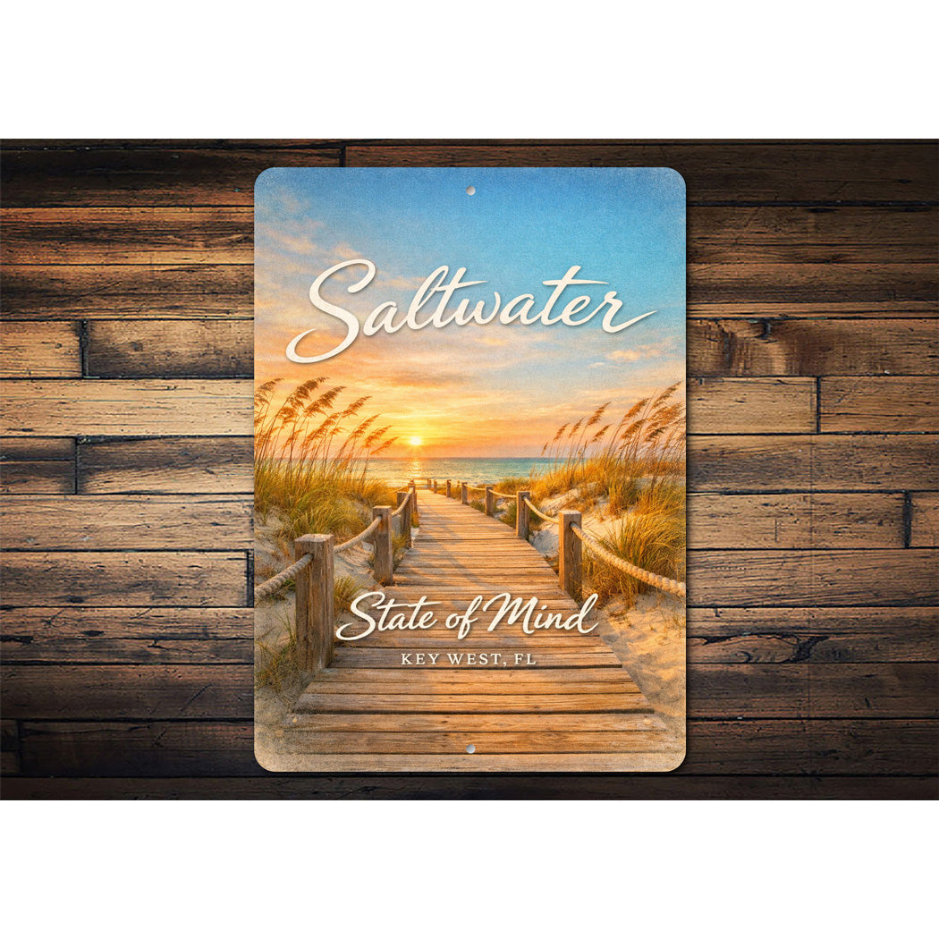 Saltwater State Of Mind Key West Florida Sign