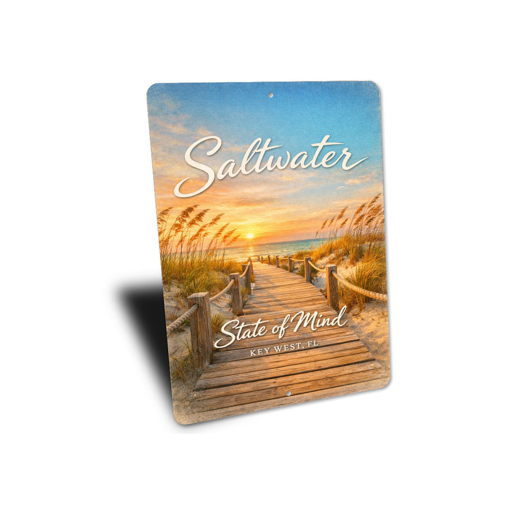 Saltwater State Of Mind Key West Florida Sign