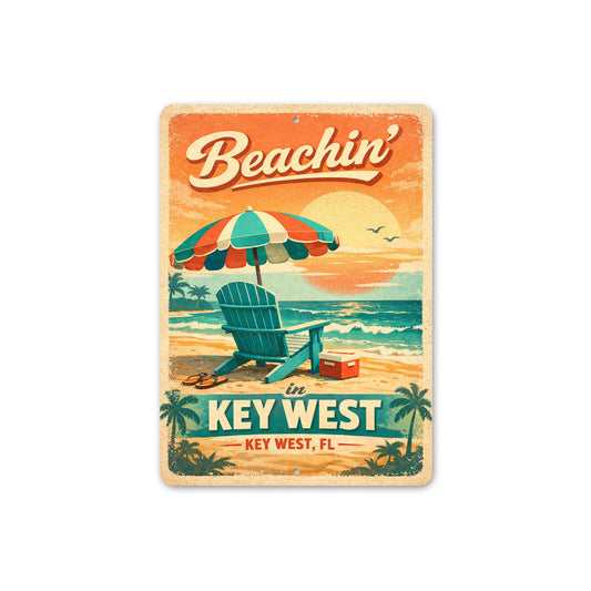 Beachin' In Key West Florida Beach Chair Sign