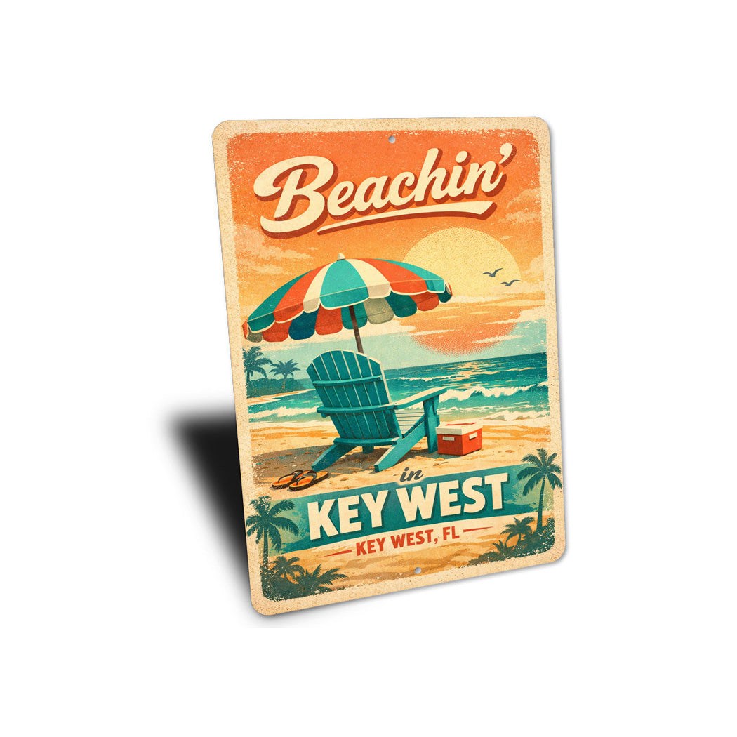 Beachin' In Key West Florida Beach Chair Sign