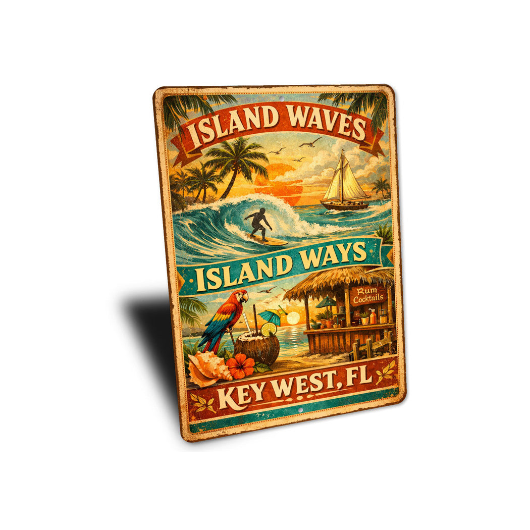 Island Waves Ways Key West Florida Sign