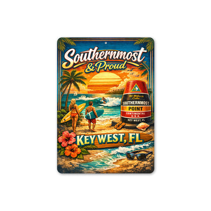 Southermost And Proud Key West Florida Novelty Sign