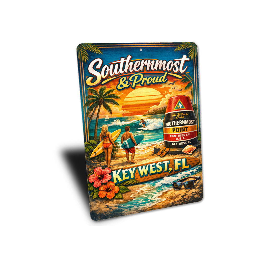 Southermost And Proud Key West Florida Novelty Sign
