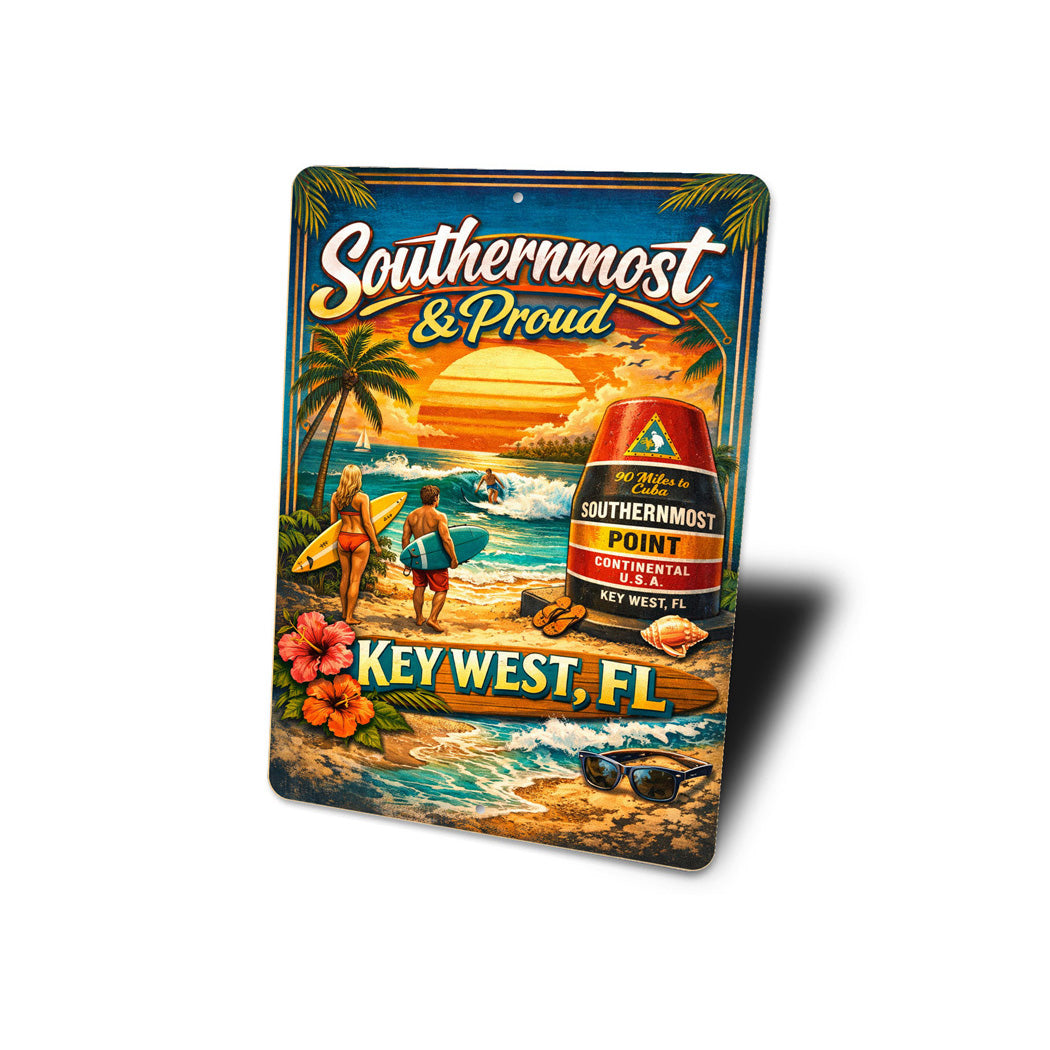 Southermost And Proud Key West Florida Novelty Sign